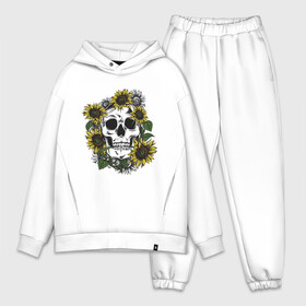 Мужской костюм хлопок OVERSIZE с принтом Мой стиль   подсолнух в Тюмени,  |  | skull | подсолнух | романтика | цветок | череп