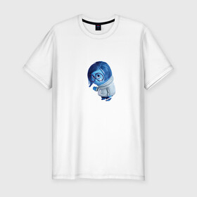Мужская футболка хлопок Slim с принтом Circle of sadness в Тюмени, 92% хлопок, 8% лайкра | приталенный силуэт, круглый вырез ворота, длина до линии бедра, короткий рукав | inside out | sadness | vdkarsvet | головоломка | грусть | печаль | эмоции