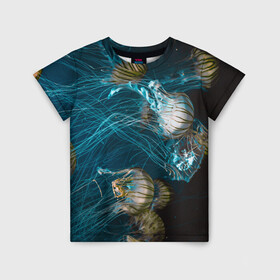 Детская футболка 3D с принтом Медузы в Тюмени, 100% гипоаллергенный полиэфир | прямой крой, круглый вырез горловины, длина до линии бедер, чуть спущенное плечо, ткань немного тянется | medusa | животные | медузы | мир | подводный | рыбы | щупальца