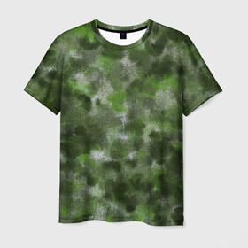 Мужская футболка 3D с принтом Canvas Green Camo в Тюмени, 100% полиэфир | прямой крой, круглый вырез горловины, длина до линии бедер | Тематика изображения на принте: abstraction | camouflage | canvas | green | камуфляж