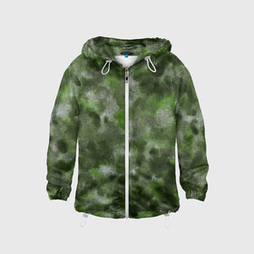 Детская ветровка 3D с принтом Canvas Green Camo в Тюмени, 100% полиэстер | подол и капюшон оформлены резинкой с фиксаторами, по бокам два кармана без застежек, один потайной карман на груди | abstraction | camouflage | canvas | green | камуфляж