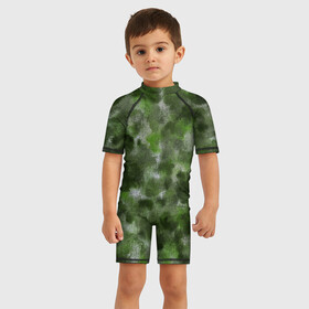 Детский купальный костюм 3D с принтом Canvas Green Camo в Тюмени, Полиэстер 85%, Спандекс 15% | застежка на молнии на спине | Тематика изображения на принте: abstraction | camouflage | canvas | green | камуфляж