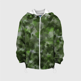 Детская куртка 3D с принтом Canvas Green Camo в Тюмени, 100% полиэстер | застежка — молния, подол и капюшон оформлены резинкой с фиксаторами, по бокам — два кармана без застежек, один потайной карман на груди, плотность верхнего слоя — 90 г/м2; плотность флисового подклада — 260 г/м2 | Тематика изображения на принте: abstraction | camouflage | canvas | green | камуфляж