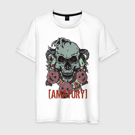 Мужская футболка хлопок с принтом Amatory в Тюмени, 100% хлопок | прямой крой, круглый вырез горловины, длина до линии бедер, слегка спущенное плечо. | 2007 | alternative | metal | metalcore | rock | аматори | метал | рок | эмо