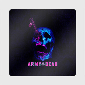 Магнит виниловый Квадрат с принтом Армия мертвецов череп и кинжал в Тюмени, полимерный материал с магнитным слоем | размер 9*9 см, закругленные углы | army of the dead | money | neon | netflix | star | walking dead | zombie | актер | алмазы | армия мертвецов | деньги | доллары | дракс | дэйв батиста | звезда | зомби | казино | кости | кровь | лас вегас | монеты | неон | нетфликс