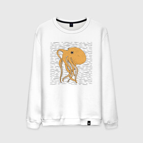 Мужской свитшот хлопок с принтом Осьминог в Тюмени, 100% хлопок |  | Тематика изображения на принте: cute | octopus | милый | осьминог | осьминожка | тентакли