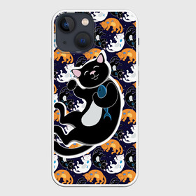 Чехол для iPhone 13 mini с принтом Японские котики в Тюмени,  |  | группа | животные | кот | кот с рыбой | котики | манэки нэко | манящий кот | чёрный кот | япония