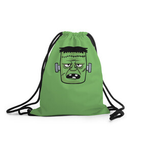 Рюкзак-мешок 3D с принтом Зеленый Франкенштейн в Тюмени, 100% полиэстер | плотность ткани — 200 г/м2, размер — 35 х 45 см; лямки — толстые шнурки, застежка на шнуровке, без карманов и подкладки | зеленый | монстр | фильмы | франкенштейн | чудовище | шрек