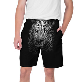 Мужские шорты 3D с принтом Leopard в Тюмени,  полиэстер 100% | прямой крой, два кармана без застежек по бокам. Мягкая трикотажная резинка на поясе, внутри которой широкие завязки. Длина чуть выше колен | animal | cheetah | leopard | wild | леопард