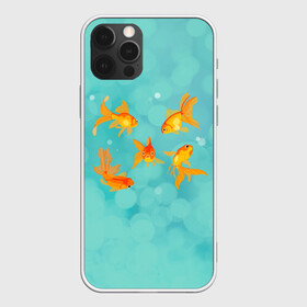 Чехол для iPhone 12 Pro Max с принтом Золотые рыбки в Тюмени, Силикон |  | fish | желание | золотая | золотая рыбка | золотые | море | на голубом | океан | рыба | рыбка | рыбки