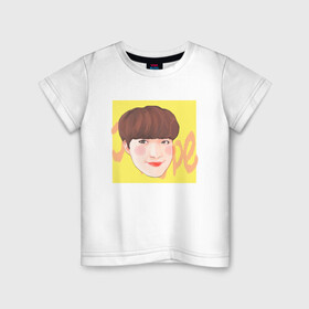 Детская футболка хлопок с принтом Jung Hoseok в Тюмени, 100% хлопок | круглый вырез горловины, полуприлегающий силуэт, длина до линии бедер | bts | pop | битиэс | бтс | ви | джей хоуп | джонгук | корейцы | музыка | поп | попса | рм | чимин | чин сюги