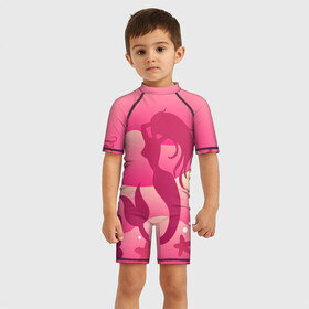 Детский купальный костюм 3D с принтом Русалка в Тюмени, Полиэстер 85%, Спандекс 15% | застежка на молнии на спине | mermaid | в море | морская | подводный | русалка | русалочка | ундина