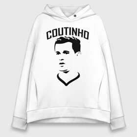 Женское худи Oversize хлопок с принтом Coutinho черный портрет в Тюмени, френч-терри — 70% хлопок, 30% полиэстер. Мягкий теплый начес внутри —100% хлопок | боковые карманы, эластичные манжеты и нижняя кромка, капюшон на магнитной кнопке | ac milan | barcelona | champions | fifa | philippe coutinho correia | soccer | uefa | барселона | коутиньё | коутинью | лига чемпионов | сборная бразилии | спорт | уефа | филиппе коутиньо | фифа | фк | футбол | футболист | ф