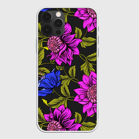 Чехол для iPhone 12 Pro Max с принтом Цветочный Паттерн в Тюмени, Силикон |  | blue | flower | flowers | green | nature | pattern | purple | spring | summer | весна | ветви | ветки | заросли | зеленый | лаза | лето | листва | листья | орнамент | паттерн | природа | синий | узор | фауна | фиолетовый | флора | цветок