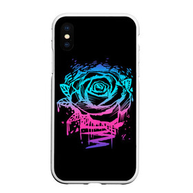 Чехол для iPhone XS Max матовый с принтом Неоновая Роза Neon Rose в Тюмени, Силикон | Область печати: задняя сторона чехла, без боковых панелей | flower | flowers | green | nature | neon | pattern | red | rose | roses | spring | summer | весна | зеленый | краски | красная | лето | листва | листья | неон | неоновая | паттерн | природа | роза | розы | узор | фауна | флора | цветок | цветы