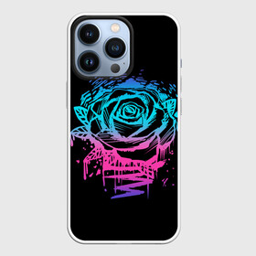 Чехол для iPhone 13 Pro с принтом Неоновая Роза | Neon Rose в Тюмени,  |  | flower | flowers | green | nature | neon | pattern | red | rose | roses | spring | summer | весна | зеленый | краски | красная | лето | листва | листья | неон | неоновая | паттерн | природа | роза | розы | узор | фауна | флора | цветок | цветы