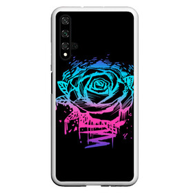 Чехол для Honor 20 с принтом Неоновая Роза Neon Rose в Тюмени, Силикон | Область печати: задняя сторона чехла, без боковых панелей | flower | flowers | green | nature | neon | pattern | red | rose | roses | spring | summer | весна | зеленый | краски | красная | лето | листва | листья | неон | неоновая | паттерн | природа | роза | розы | узор | фауна | флора | цветок | цветы