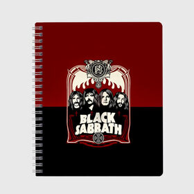 Тетрадь с принтом Black Sabbath в Тюмени, 100% бумага | 48 листов, плотность листов — 60 г/м2, плотность картонной обложки — 250 г/м2. Листы скреплены сбоку удобной пружинной спиралью. Уголки страниц и обложки скругленные. Цвет линий — светло-серый
 | bill ward | black sabbath | geezer butler | hard rock | heavy metall | ozzy osbourne | tony iommi | англия | блэк | рок | саббат