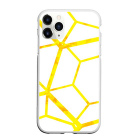Чехол для iPhone 11 Pro матовый с принтом Hexagon в Тюмени, Силикон |  | hexagon | high tech | lines | sun | yellow | линии | многоугольник | насыщенный желтый | паутина | солнце | хай тек | шестиугольник | яркий