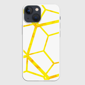 Чехол для iPhone 13 mini с принтом Hexagon в Тюмени,  |  | hexagon | high tech | lines | sun | yellow | линии | многоугольник | насыщенный желтый | паутина | солнце | хай тек | шестиугольник | яркий