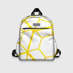 Детский рюкзак 3D с принтом Hexagon в Тюмени, 100% полиэстер | лямки с регулируемой длиной, сверху петелька, чтобы рюкзак можно было повесить на вешалку. Основное отделение закрывается на молнию, как и внешний карман. Внутри дополнительный карман. По бокам два дополнительных кармашка | hexagon | high tech | lines | sun | yellow | линии | многоугольник | насыщенный желтый | паутина | солнце | хай тек | шестиугольник | яркий