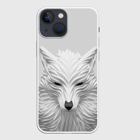 Чехол для iPhone 13 mini с принтом БЕЛЫЙ ВОЛК в Тюмени,  |  | abstraction | animal | art | beast | white | wolf | абстракция | арт | белый | бумага | взгляд | волк | зверь | хищник