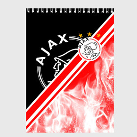 Скетчбук с принтом FC AJAX AMSTERDAM / ФК АЯКС в Тюмени, 100% бумага
 | 48 листов, плотность листов — 100 г/м2, плотность картонной обложки — 250 г/м2. Листы скреплены сверху удобной пружинной спиралью | ajax amsterdam | fifa | football | football club. | sport | uefa | английская премьер лига | аякс амстердам | лига финал | матч | спорт | уефа | финал | фифа | футбол | футбольный клуб