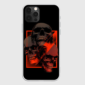 Чехол для iPhone 12 Pro Max с принтом Skulls | Черепа в Тюмени, Силикон |  | bones | dark | darkness | dead | death | head | human | red | skull | skulls | голова | кости | красный | мертвец | мертвый | темнота | темный | тьма | человек | череп | черепа