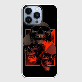 Чехол для iPhone 13 Pro с принтом Skulls | Черепа в Тюмени,  |  | Тематика изображения на принте: bones | dark | darkness | dead | death | head | human | red | skull | skulls | голова | кости | красный | мертвец | мертвый | темнота | темный | тьма | человек | череп | черепа