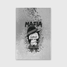 Обложка для паспорта матовая кожа с принтом Mafia в Тюмени, натуральная матовая кожа | размер 19,3 х 13,7 см; прозрачные пластиковые крепления | art | арт | графика | животные | звери | мафиози | мафия | обезьяна