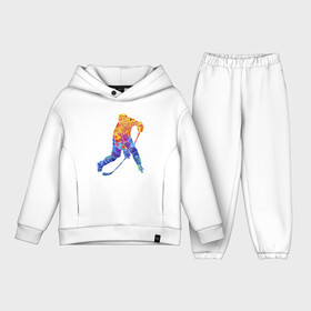 Детский костюм хлопок Oversize с принтом Хоккеист в Тюмени,  |  | art | hockey | hockey stick | player | skates | sport | арт | игрок | клюшка | коньки | спорт | хоккеист | хоккей