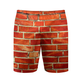Мужские шорты спортивные с принтом Кирпичная стена в Тюмени,  |  | bricks | wall | камень | кирпичи | стена