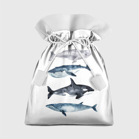 Подарочный 3D мешок с принтом киты в Тюмени, 100% полиэстер | Размер: 29*39 см | ocean | orca | sea | sea animal | whale | белуха | дельфин | касатка | кит | море | океан | рисунок кита | синий кит