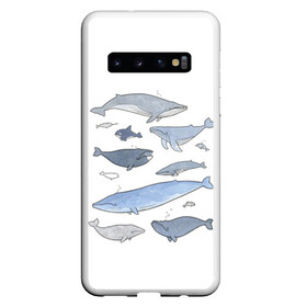 Чехол для Samsung Galaxy S10 с принтом киты в Тюмени, Силикон | Область печати: задняя сторона чехла, без боковых панелей | Тематика изображения на принте: ocean | orca | sea | sea animal | whale | графика | дельфин | иллюстрация | касатка | кит | море | океан | рисунок кита