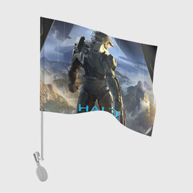 Флаг для автомобиля с принтом Halo Infinite в Тюмени, 100% полиэстер | Размер: 30*21 см | game | games | halo | infinite | microsoft | xbox