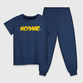 Детская пижама хлопок с принтом Neymar Jr logo в Тюмени, 100% хлопок |  брюки и футболка прямого кроя, без карманов, на брюках мягкая резинка на поясе и по низу штанин
 | brazil | champions | fifa | junior | neymar | neymar jr | paris saint germain | psg | uefa | бразилия | джуниор | младший | наймар | неймар | пари сен жермен | петух | псж | сборная бразилии | уефа | фифа | футбик | футбол 