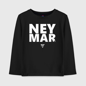 Детский лонгслив хлопок с принтом Neymar Jr white logo в Тюмени, 100% хлопок | круглый вырез горловины, полуприлегающий силуэт, длина до линии бедер | brazil | champions | fifa | junior | neymar | neymar jr | paris saint germain | psg | uefa | бразилия | джуниор | младший | наймар | неймар | пари сен жермен | петух | псж | сборная бразилии | уефа | фифа | футбик | футбол 