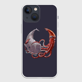 Чехол для iPhone 13 mini с принтом Naval Confrontation в Тюмени,  |  | animal | battle | bottom | confrontation | depth | fin | kraken | mammal | ocean | octopus | sea | tentacles | water | whale | бой | вода | глубина | дно | животное | кит | кракен | млекопитающее | море | океан | осьминог | плавник | противостояние | щупа