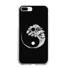 Чехол для iPhone 7Plus/8 Plus матовый с принтом Yin and Yang. Bonsai Tree в Тюмени, Силикон | Область печати: задняя сторона чехла, без боковых панелей | black | bonsai | buddhism | dualism | esotericism | evil | good | japan | negative | philosophy | positive | tree | white | yang | yin | zen | белое | бонсай | буддизм | дерево | дзен | добро | древо | дуализм | зло | инь | негатив | позитив | философия |