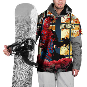Накидка на куртку 3D с принтом Неуязвимый (Invincible) в Тюмени, 100% полиэстер |  | damien darkblood | invincible | дэмиен даркблад | мультсериал | непобедимый | неуязвимый