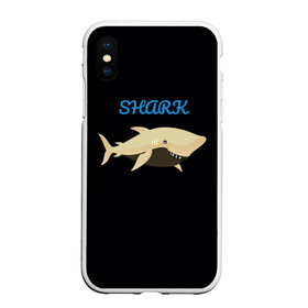 Чехол для iPhone XS Max матовый с принтом Shark в Тюмени, Силикон | Область печати: задняя сторона чехла, без боковых панелей | shark | акула | морские жители | подводный мир | рыбы