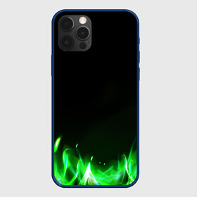 Чехол для iPhone 12 Pro с принтом Зеленый огонь в Тюмени, силикон | область печати: задняя сторона чехла, без боковых панелей | 3d | 3д | sport | абстракция | линии | паттерн | соты | спортивный стиль | текстуры