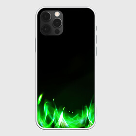 Чехол для iPhone 12 Pro Max с принтом Зеленый огонь в Тюмени, Силикон |  | 3d | 3д | sport | абстракция | линии | паттерн | соты | спортивный стиль | текстуры