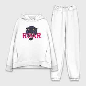 Женский костюм хлопок Oversize с принтом Пантера ROAR в Тюмени,  |  | roar | багира | голова пантеры | животное | кошка | пантера