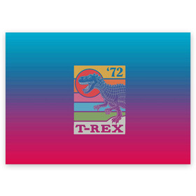 Поздравительная открытка с принтом T-rex Dino 72 в Тюмени, 100% бумага | плотность бумаги 280 г/м2, матовая, на обратной стороне линовка и место для марки
 | dino | rex | roar | t rex | дино | динозавр | динозавры