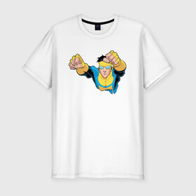 Мужская футболка хлопок Slim с принтом Марк Грэйсон Неуязвимый в Тюмени, 92% хлопок, 8% лайкра | приталенный силуэт, круглый вырез ворота, длина до линии бедра, короткий рукав | damien darkblood | invincible | superman | марк грэйсон | мультсериал | неуязвимый | супергерой
