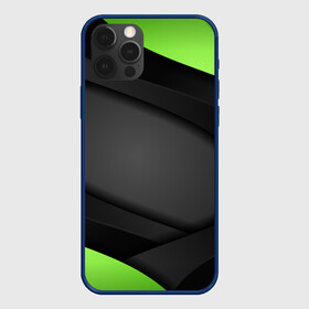 Чехол для iPhone 12 Pro с принтом Green Black в Тюмени, силикон | область печати: задняя сторона чехла, без боковых панелей | 3d | 3д | sport | абстракция | линии | паттерн | соты | спортивный стиль | текстуры