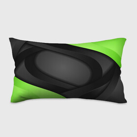 Подушка 3D антистресс с принтом Green Black в Тюмени, наволочка — 100% полиэстер, наполнитель — вспененный полистирол | состоит из подушки и наволочки на молнии | 3d | 3д | sport | абстракция | линии | паттерн | соты | спортивный стиль | текстуры