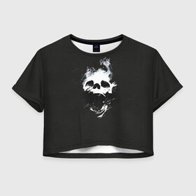 Женская футболка Crop-top 3D с принтом Невероятное зло в Тюмени, 100% полиэстер | круглая горловина, длина футболки до линии талии, рукава с отворотами | destiny | evil | gamer | games | skull