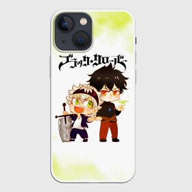 Чехол для iPhone 13 mini с принтом Аста и Юно Чёрный клевер в Тюмени,  |  | asta | black bulls | black clover | quartet knights | yuno | акума | аниме | аста | блэк кловер | буракку куро:ба | демон | королевство клевера | король магов | лихт | магна | манга | пятилистник | черный бык | чёрный клев